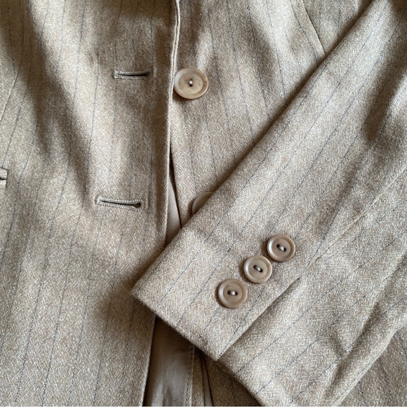 Talbots Wool Blazer Suit Jacket - Camel Pinstripe - Picture 10 of 12
